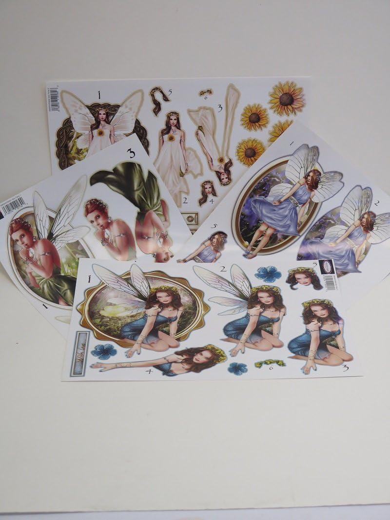 Debbi Moore Designs Decoupage Paper Fairies 8 Sheets JLH074