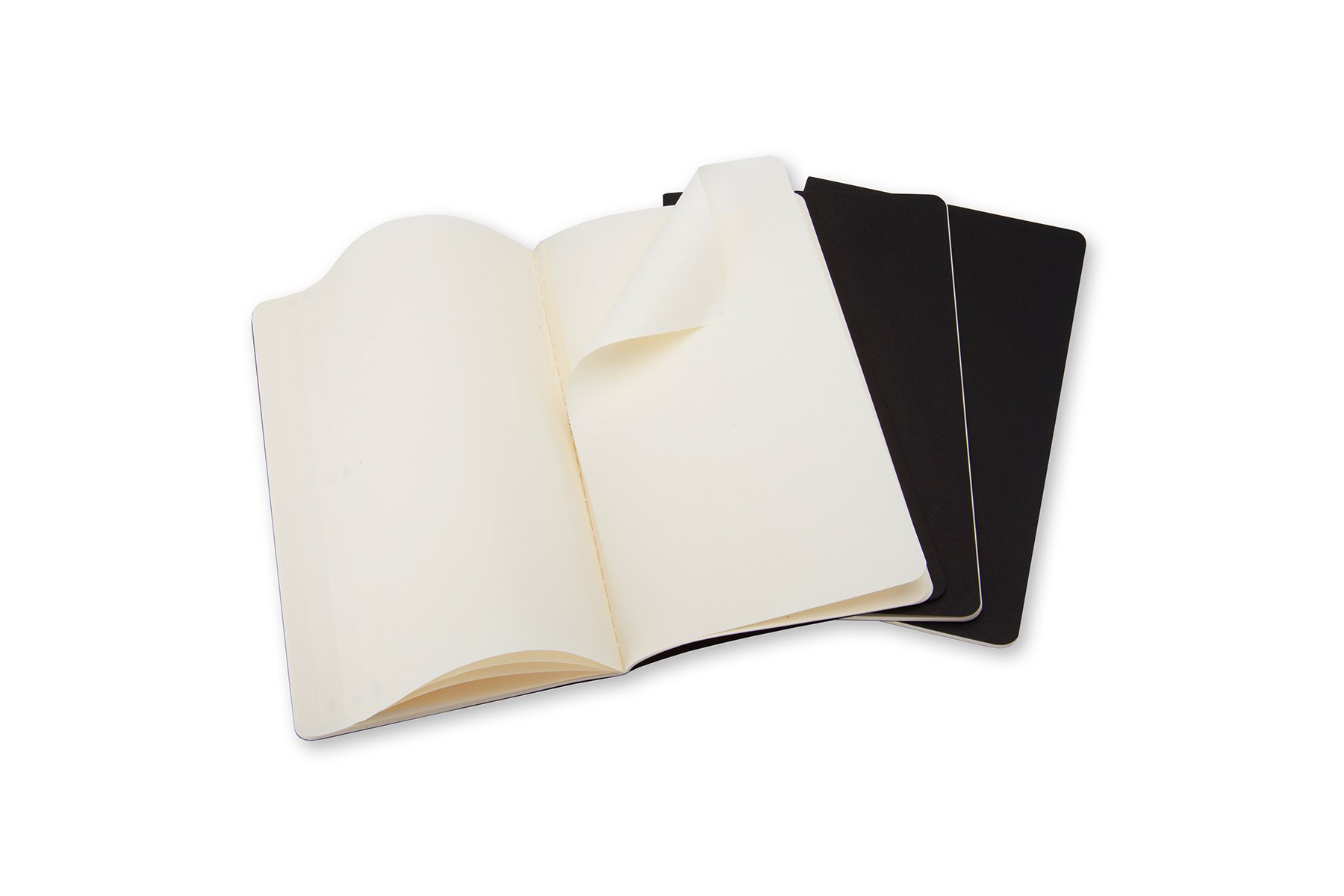 Moleskine Cahier Journal, Soft Cover, Pocket (3.5" x 5.5") Dotted, Black, 64 Pages (Set of 3