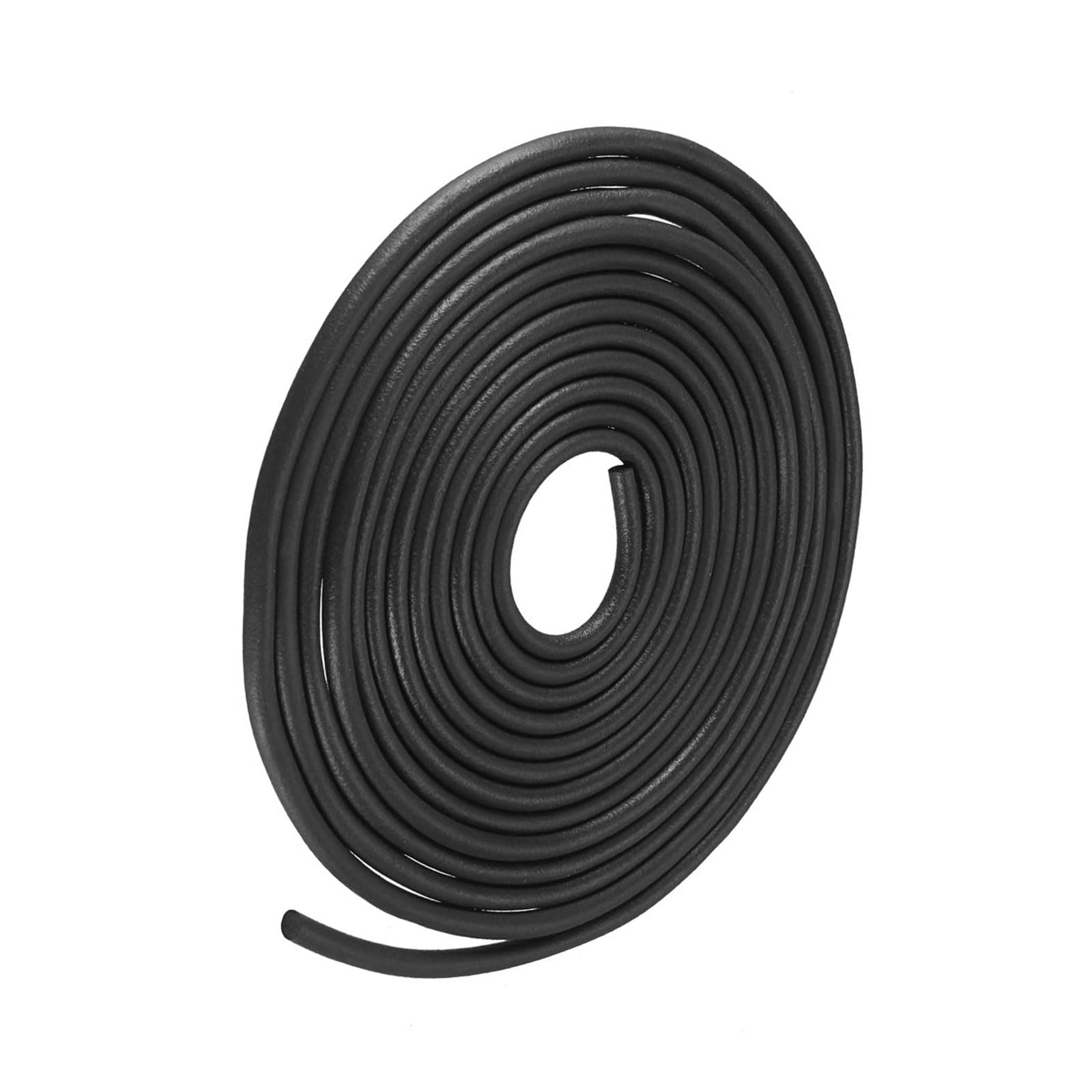 METALLIXITY Foam Rubber Weather Seal Strip (2mm Diameter x 6m Long) 1pcs, EPDM Rubber Round Seal Strip - for House Repair, Door, Black