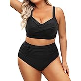 Daci Women's Plus Size Bikini Sets - High Waisted Two-Piece Swimsuits with Tummy Control