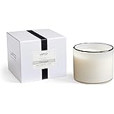 LAFCO New York 3-Wick Candle, Champagne - 30 oz - 120-Hour Burn Time - Reusable, Hand Blown Glass Vessel - Made in The USA