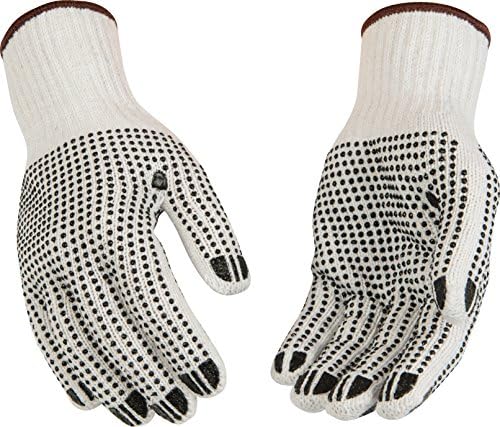 Kinco 1777 Synthetic Polyester/Cotton Blend String Knit Glove with PVC Dots, Work, Large, White (Pack of 12 Pairs)