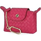 Mundi Mini Donna RFID Wallet Coin Purse Mini Pouch Charm with Key Chain, Bright Pink