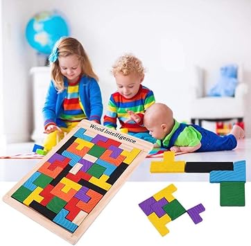 SN Toy Zone Wooden Tetris Blocks and Shapes Jigsaw Puzzle-40 Pieces