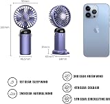 Jsdoin Handheld USB Rechargeable Fan 5 Speeds 5000mAh LED Display WathetBlue view 4