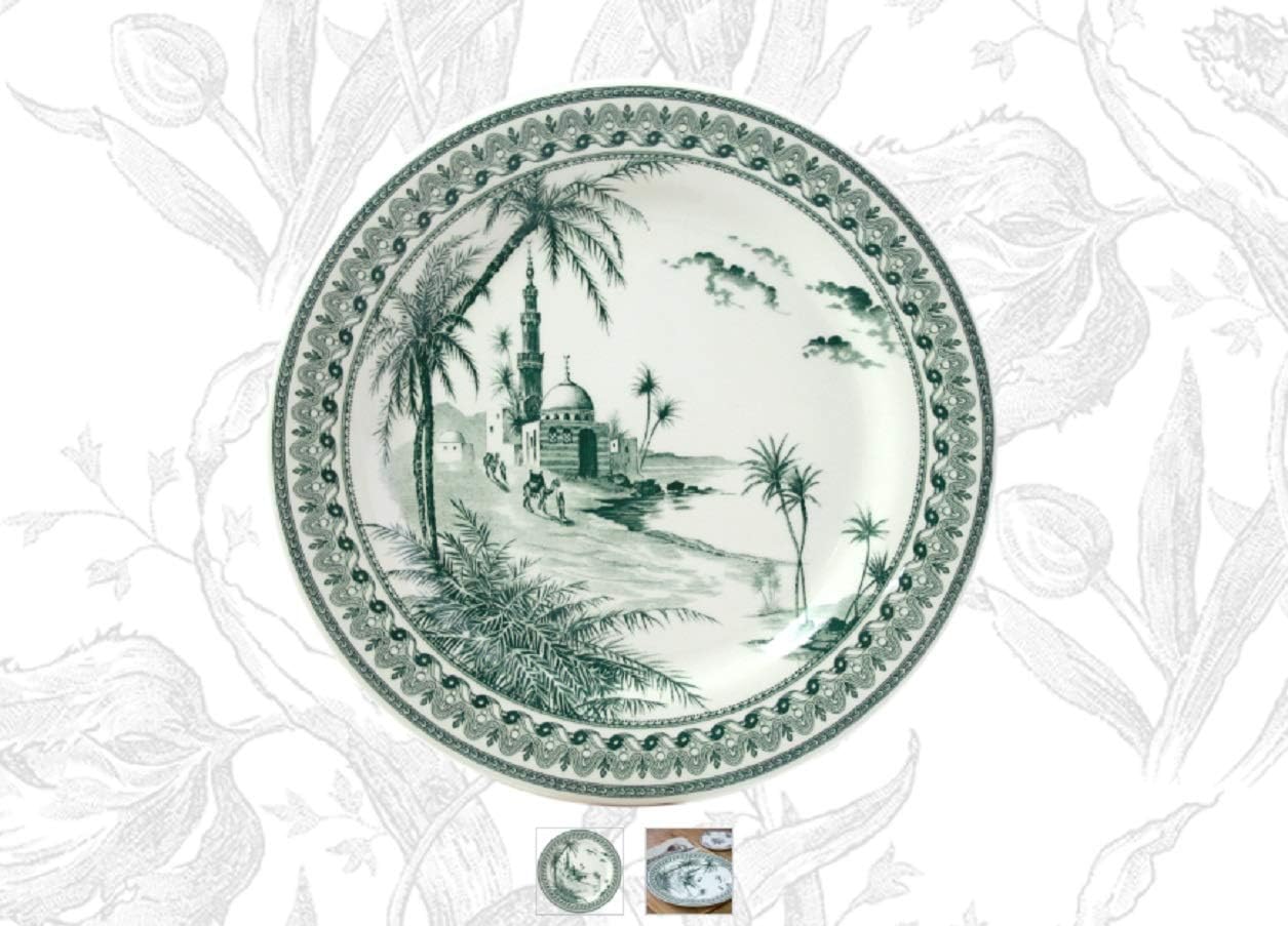 Gien France Vue d'Orient depareillees Greeen Dinner Plate #1841AEX650