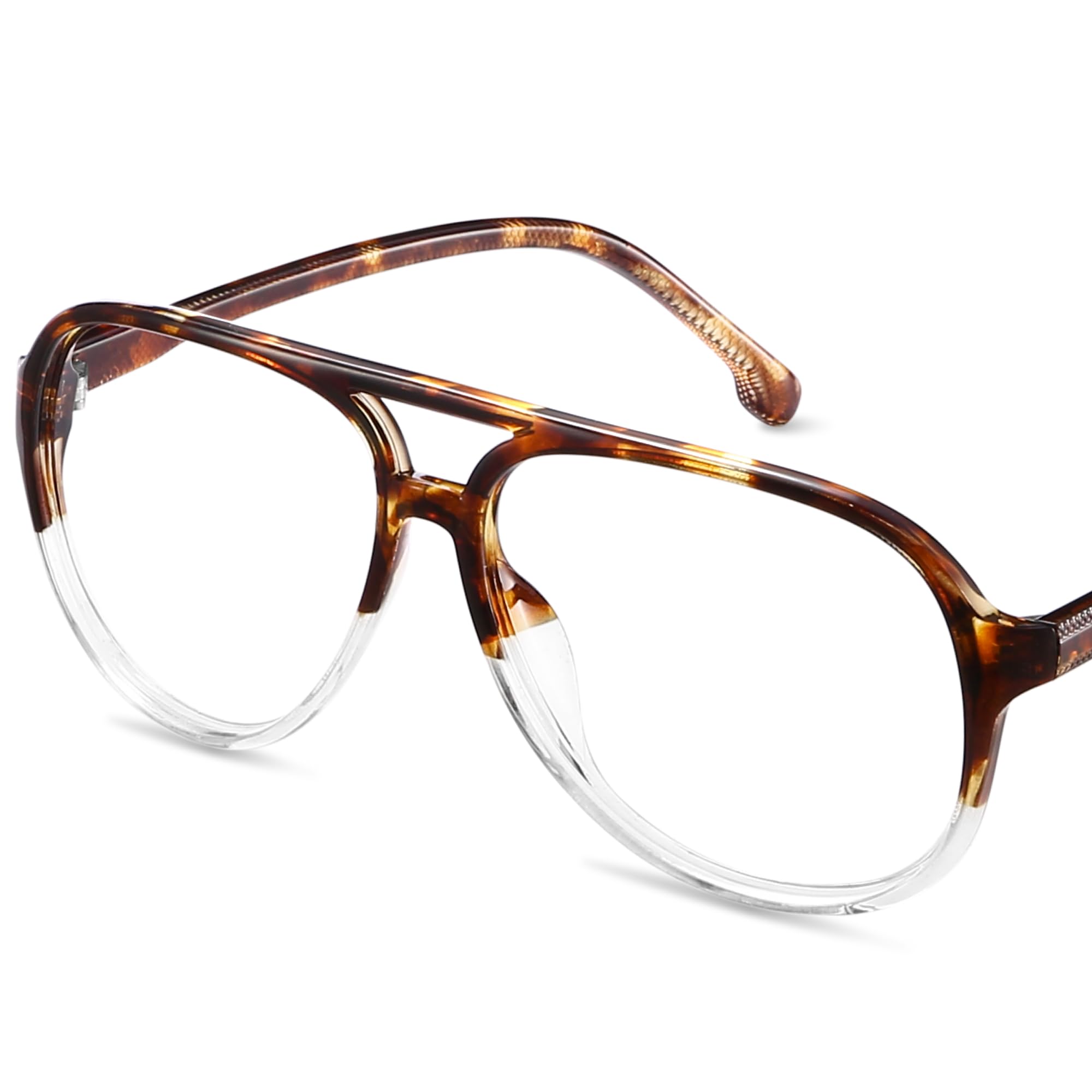 Photo 1 of livho Vintage Aviator Blue Light Blocking Glasses, Fashion Oversized Frames with UV Protection Coating, Unisex Design
