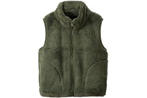 BAYRTIC Girls Boys Zippered Vest Warm Soft Fleece Outerwear Jacket with Pockets 3-12 Years