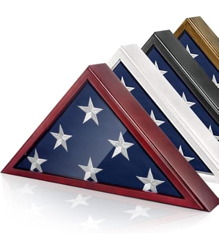 3x5 Flag Display Case With USAF Emblem - Solid Oak Military Service Case