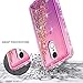 LG Risio 2 Case(M154 4G LTE), LG Rebel 2 Case(4G LTE), LG K4 2017 Case(L58VL) with [Tempered Glass Screen Protector], NageBee Quicksand Liquid Floating Glitter Flowing Bling Diamond Case -Pink/Purple