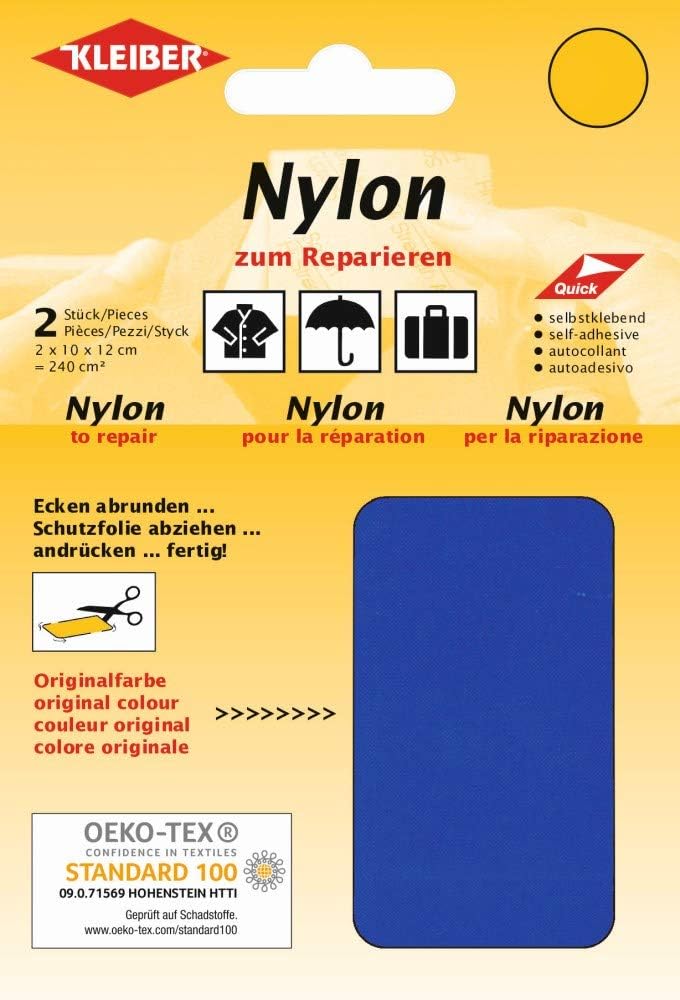 Kleiber Self Adhesive Nylon Repair Material, Royal Blue, 15.5 cm x 15.5 cm