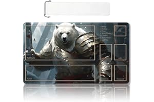 DAUXID Premium Stitched MTG Playmat with Zones and Non-Slip Rubber Backing - TCG Play Mat for MTG and Other Card Games - Colorful Design with Vintage Look and Feel (DKT (65),Zones)