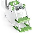 Rabb 1st Potty Training Seat, Upgrade Toddler Toilet Seat for Kids Boys Girls, 2 in 1 Potty Training Toilet for Kids, Splash Guard Anti-Slip Pad Step Stool（Upgraded Cushion）