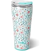 Swiglife 32oz Insulated Tumbler, Travel Coffee Tumbler with Lid, Cup Holder Friendly, Stainless Steel Travel Coffee Mug, Nurse Tumbler, Nurse Gifts for Women (Scrub Life)