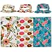 Newborn Swaddle Blanket Headband with Bow Set Baby Receiving Blankets (B Floral 3 Packs)