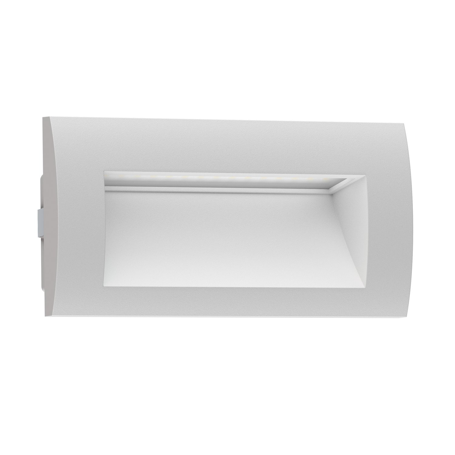 ledscom.de LED recessed wall Light ZIBAL, Downlight for Outdoors, IP65 matt, 140 x 70mm, 3.3 W, 209lm, Warm White