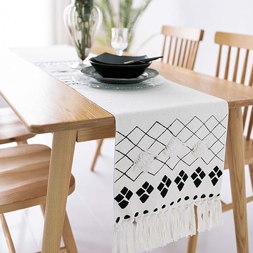 Amazon Com Zhaizx Tablecloth Nordic Modern Minimalist Coffee Table Cover Cloth Bed Towel Tv Cabinet Table Flag Strip Side Meal Bohemian Simple Pattern A Size 13 8x70 9in Home Kitchen