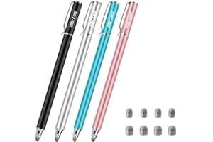 METRO Universal Stylus Pens for Touch Screens - High Sensitivity Capacitive Stylus Fiber Tips 2 in 1 Touch Screen Pen with 8 Extra Tips for iPad iPhone Android Phone Chromebook All Touchscreen Tablets