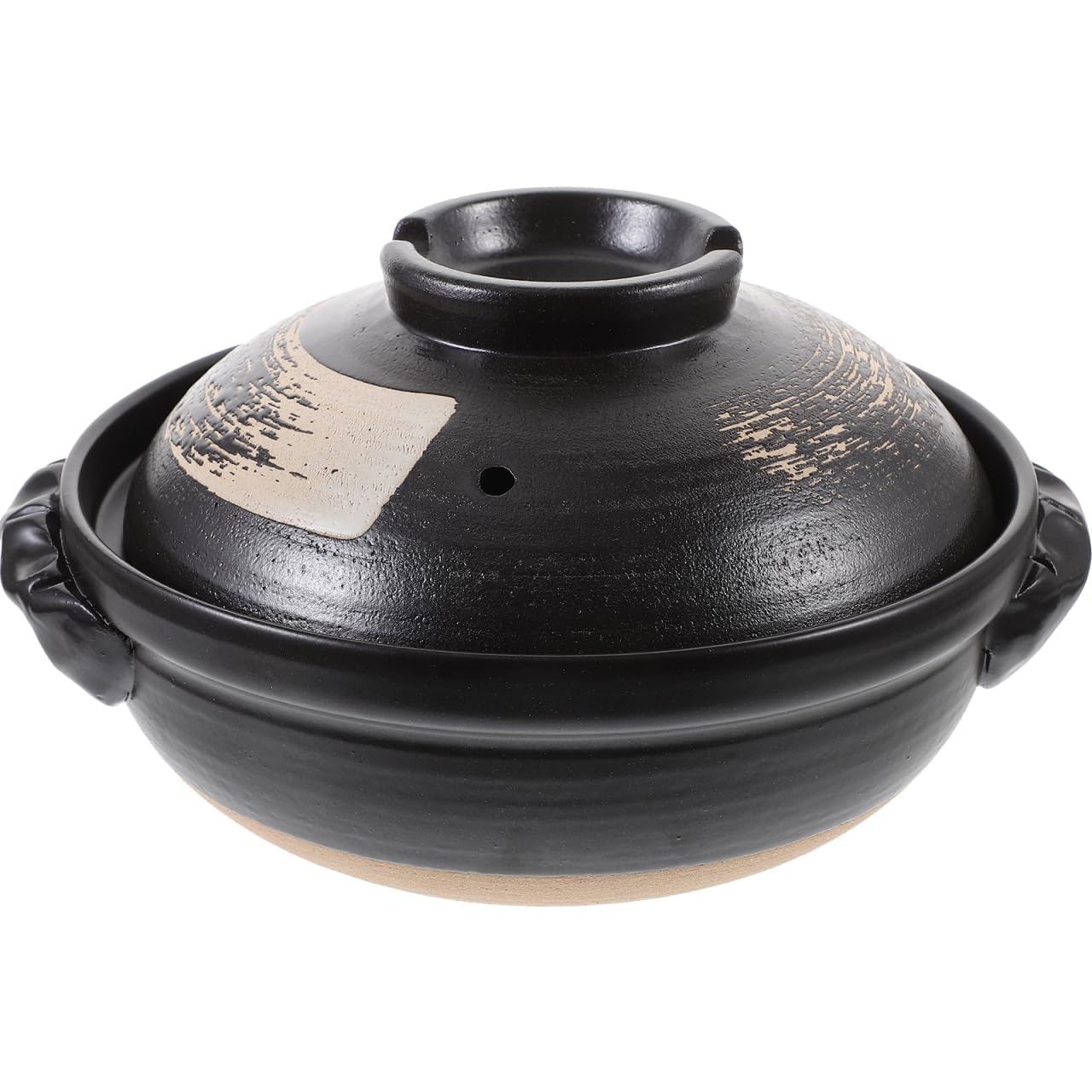 Luxshiny 9 * 4Inch Ceramic Hot Pot 900Ml Asian Clay Cooking Pot for Soup Casserole and Stew Non-Stick Casserole Dish Suitable for All Cooking Surfaces Ceramic Stew with Lid