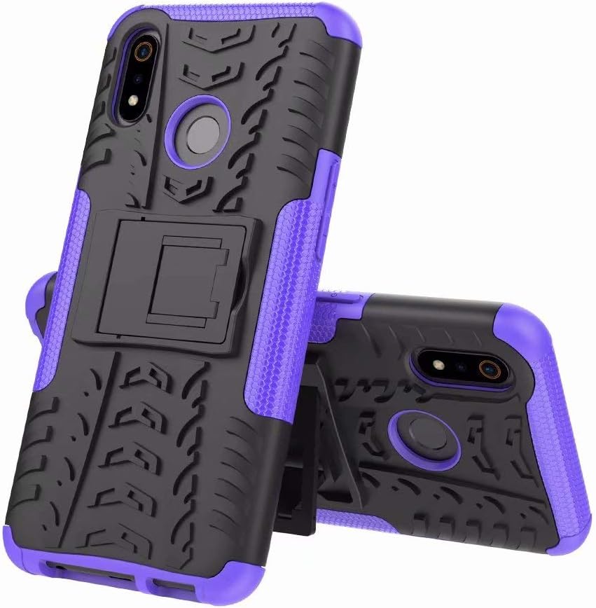 FanTings Case for Huawei Y6s (2019), Detachable 2 in 1 Shockproof Cover [Drop Resistance] [High Impact] [Heavy Duty] [TPU+PC] with Stand Function Protective Case -Purple