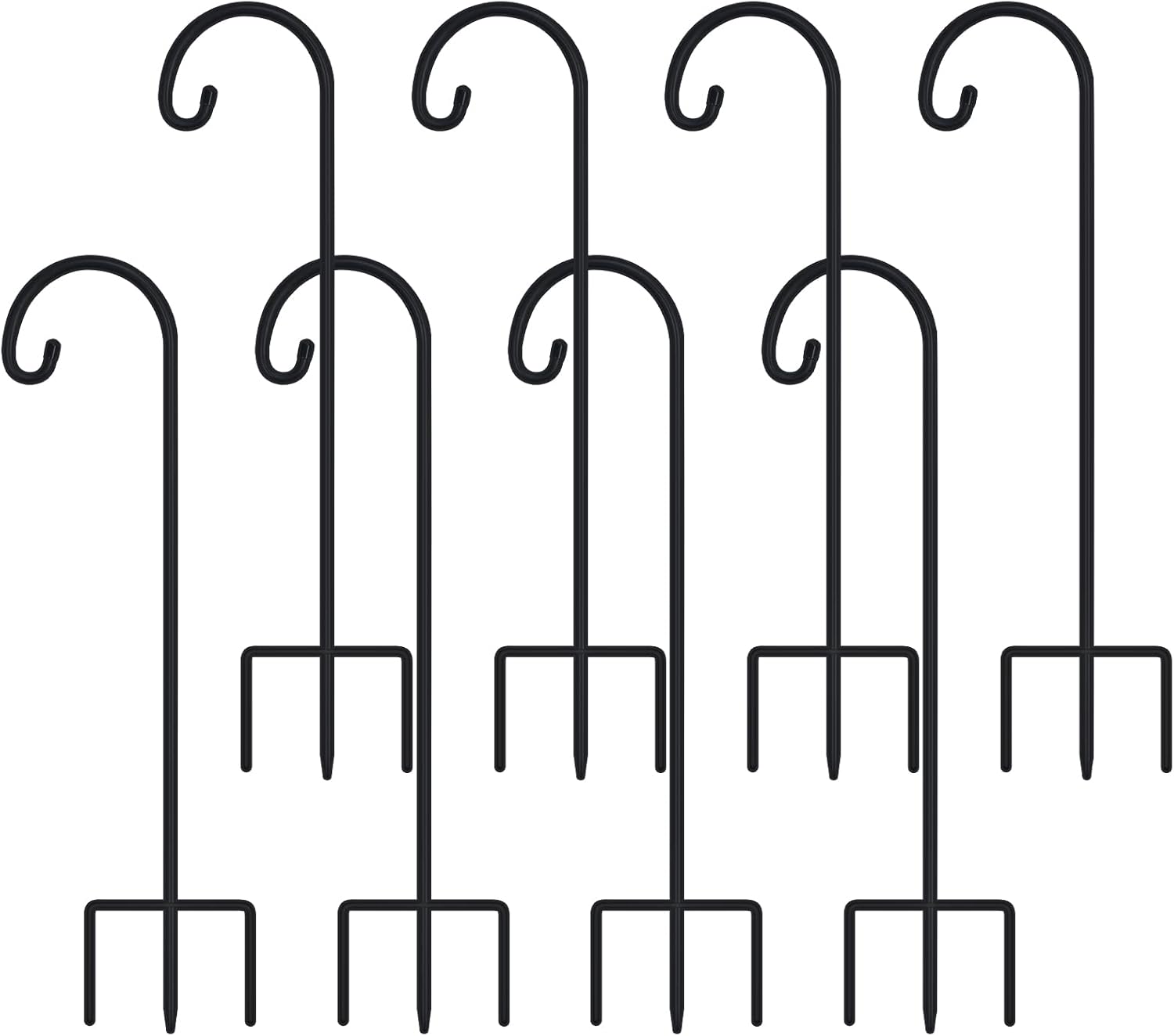 Outdoor Shepherd's Hooks - FEED GARDEN Adjustable 32 Inch Shepherd Hooks Rust Resistant Steel Shepard Hooks for Outdoor Hanging Lanterns, Bird Feeders, Solar Lights, Weddings Decor 8 Pack