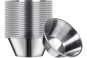 Artcome 18 Pack Stainless Steel Condiment Sauce Cups Great for Dipping and Portion Cups, 1.5 oz
