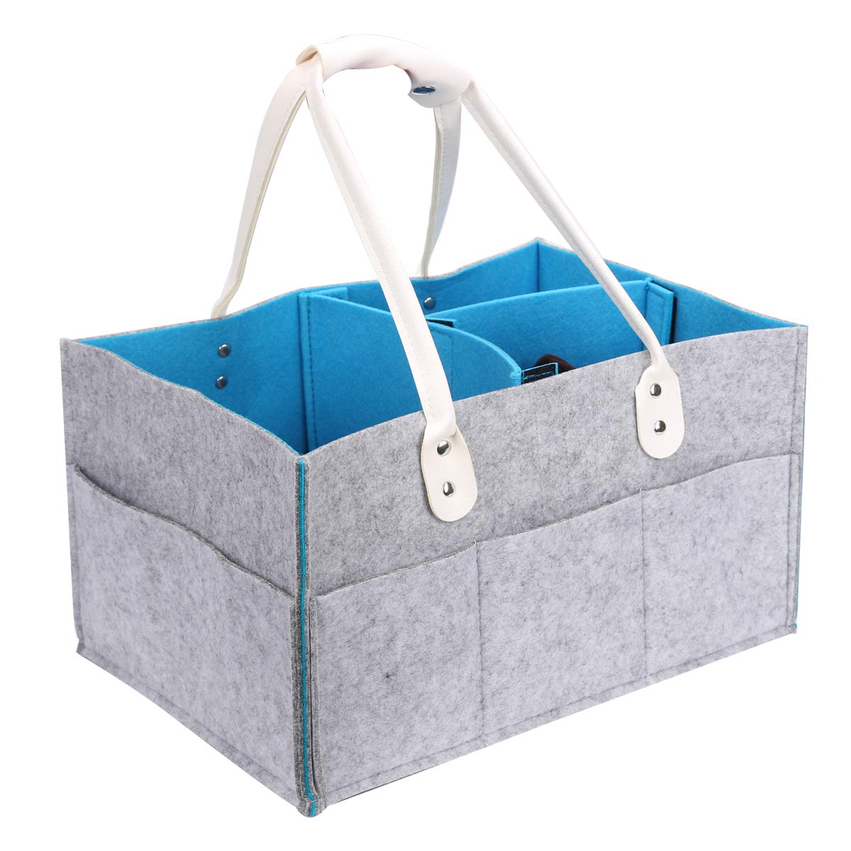 SbuyCoo Baby Diaper Caddy Organizer, Nursery Diaper Storage Bin, Wipes, and Toys, Newborn Registry Must Have, Large Portable Bin for Nursery Room