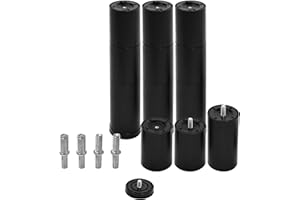 Skuehod 12 Inch Bed Legs Replacement for Adjustable Bed Frame Base, Felt Bottom Protect Hardwood Floor, 4 Kinds Thread Contained, Set of 4