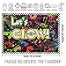 Allenjoy 7x5ft Fabric Let's Glow in The Dark Theme Backdrop Decorations for Neon Birthday Party Supplies Teen Tween Doodle Disco Sleepover Table Decor Banner Background Children Photo Booth