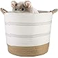Blanket Basket, ZOUTOG 16'' Cotton Rope Storage Baskets, Laundry Hamper, Toy Bin, Cotton Rope Blanket Storage