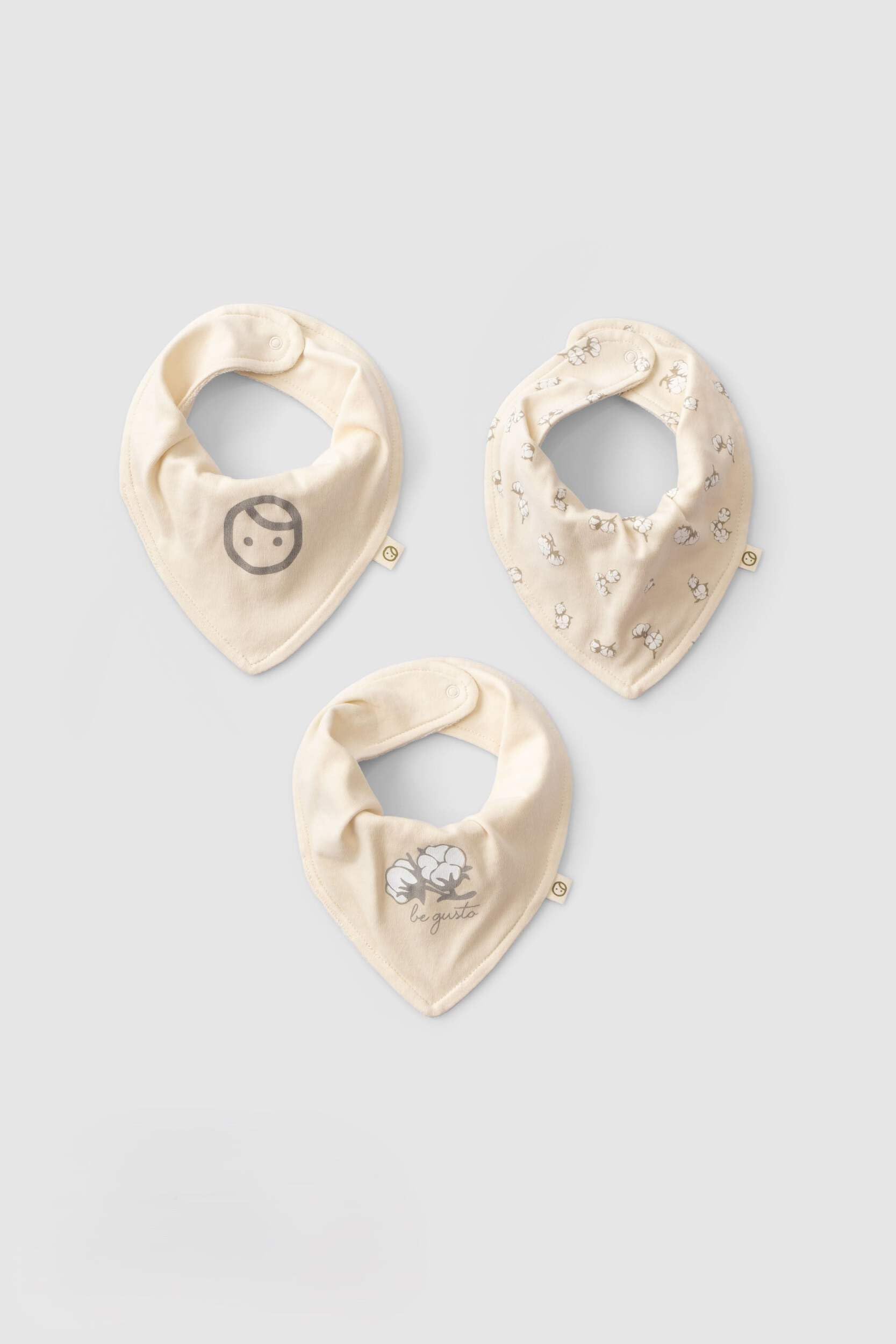 LITTLE GUSTO Baby Bandana Drool Bib, Waterproof, with Adjustable Snaps, Pack of 3, Cotton Patterned, Infant Baby Bibs Boys & Girls, Organic Cotton, Newborn, 0-12 Months