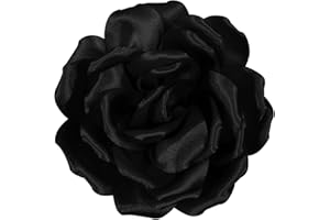 Merdia Rose Flower Brooch and Pin | Elegant Hair Clip and Accessory for Women's Dress