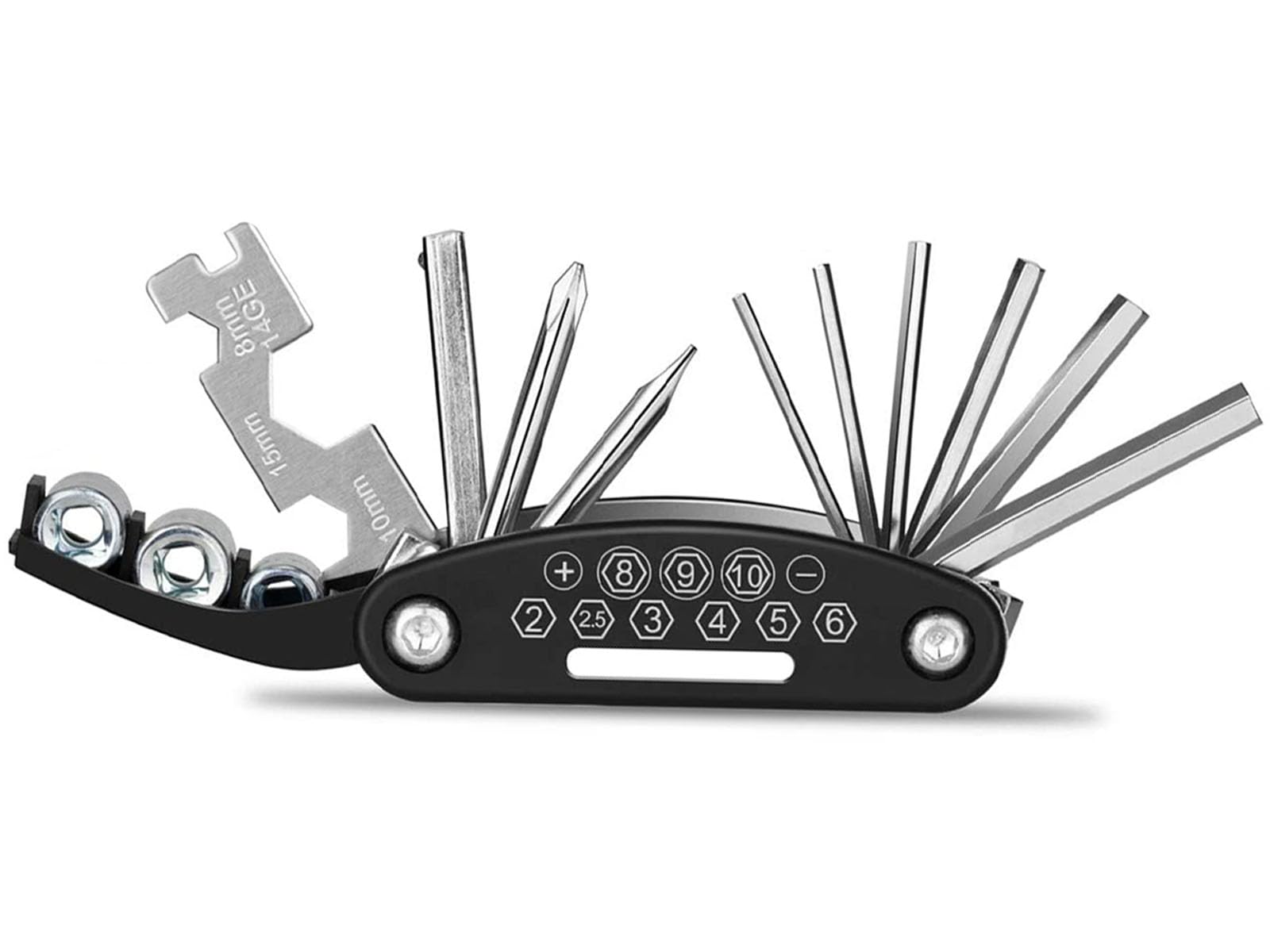 Kitbest Bike Multi Tool, Pocket Bicycle Multitool Repair Kit, 16-in-1 Cycling Cycle MTB Road Bike Maintenance Tool