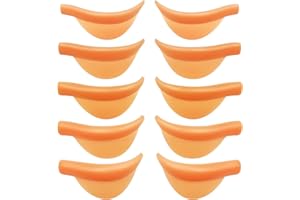 PERMANIA Silicone Curler Pad, 10Pcs/5sizes for Lash Perm Kit Reusable Soft C & D Curls Eyelash Lifting Rod Makeup Beauty Tool Lash Lift Pads (Orange)