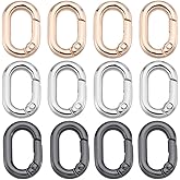 SUNNYCLUE 1 Box 30Pcs Alloy Oval Key Ring Spring Gate Rings Metal Gold Silver Black Carabiner Buckle Clip Clasps Purse Trigger Snap Hook Gate Key O Ring for Jewelry Making Keyring Bag Diy Craft Supply