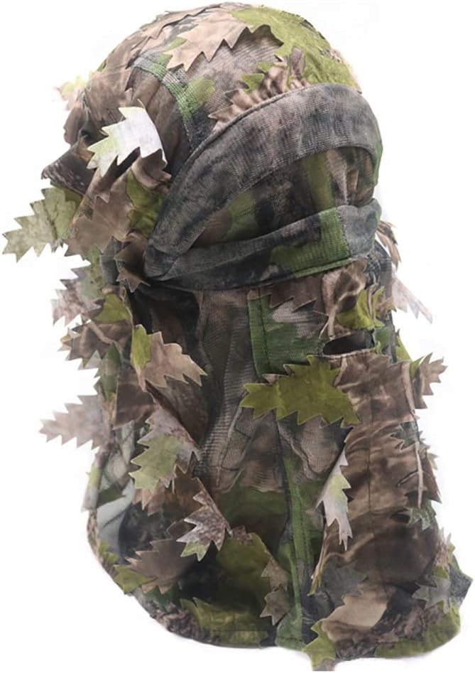 AOUTACC Camouflage Leafy Hat Balaclava 3D Full Face Mask Headwear Turkey Camo Hood Headcover Hunting Shooting Cycling Tactical Comfortable Soft Balaclava Headwear (2 Pack,Style 2) - Image 3