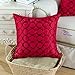 CaliTime Contempo Decorative Throw Pillow Cover Faux Silk Two-tone Circles Rings Chain Embroidered 18 X 18 Inches Deep Red