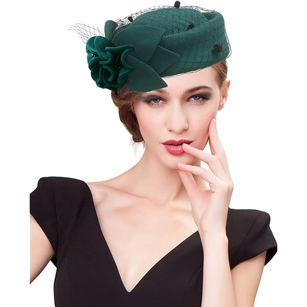 Wool Felt Bowler Hat Fascinator for Church Wedding Derby Events Women Vintage 100% Wool Felt Flowers Bucket Cloche Bowler  main image 4