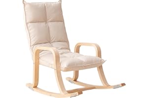 Swegrow Kids' Recliners，Rocker and Stationary Options, Sensory Rocking Chair for Kids & Toddlers，Versatile Floor Chair with Soft Fabric and Stability for Playroom, Bedroom, or Nursery (Beige)