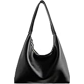 MaijjLyn Leather Hobo Bag Small Shoulder Purses for Women Slouchy Tote Handbag Vegan Leather Crescent Bag