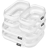 YQBRAO 6 Pack Clear Hard Shell Zipper Case (4 Small & 2 Medium), Hard Plastic Organizer Pouches for Travel, Small Items, Makeup, Electronics & Art Supplies - Crush-Resistant & Waterproof Storage