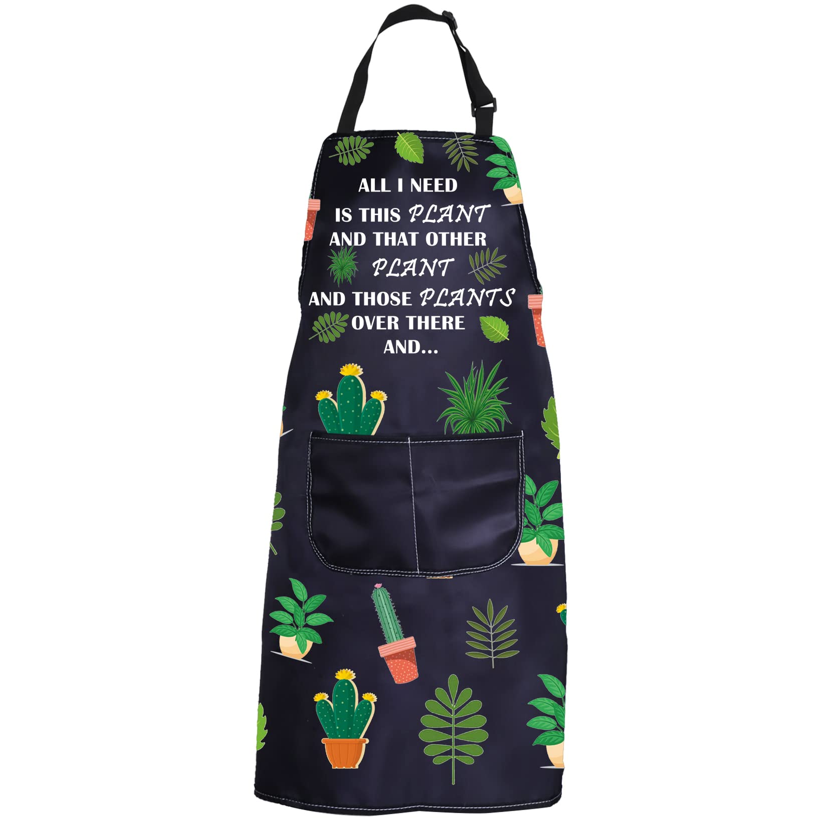 PXTIDY Plant Lover Gifts Gardener Apron All Need Is This Apron Succulent Plant Lady Gardening Florist Kitchen Gift (Black)
