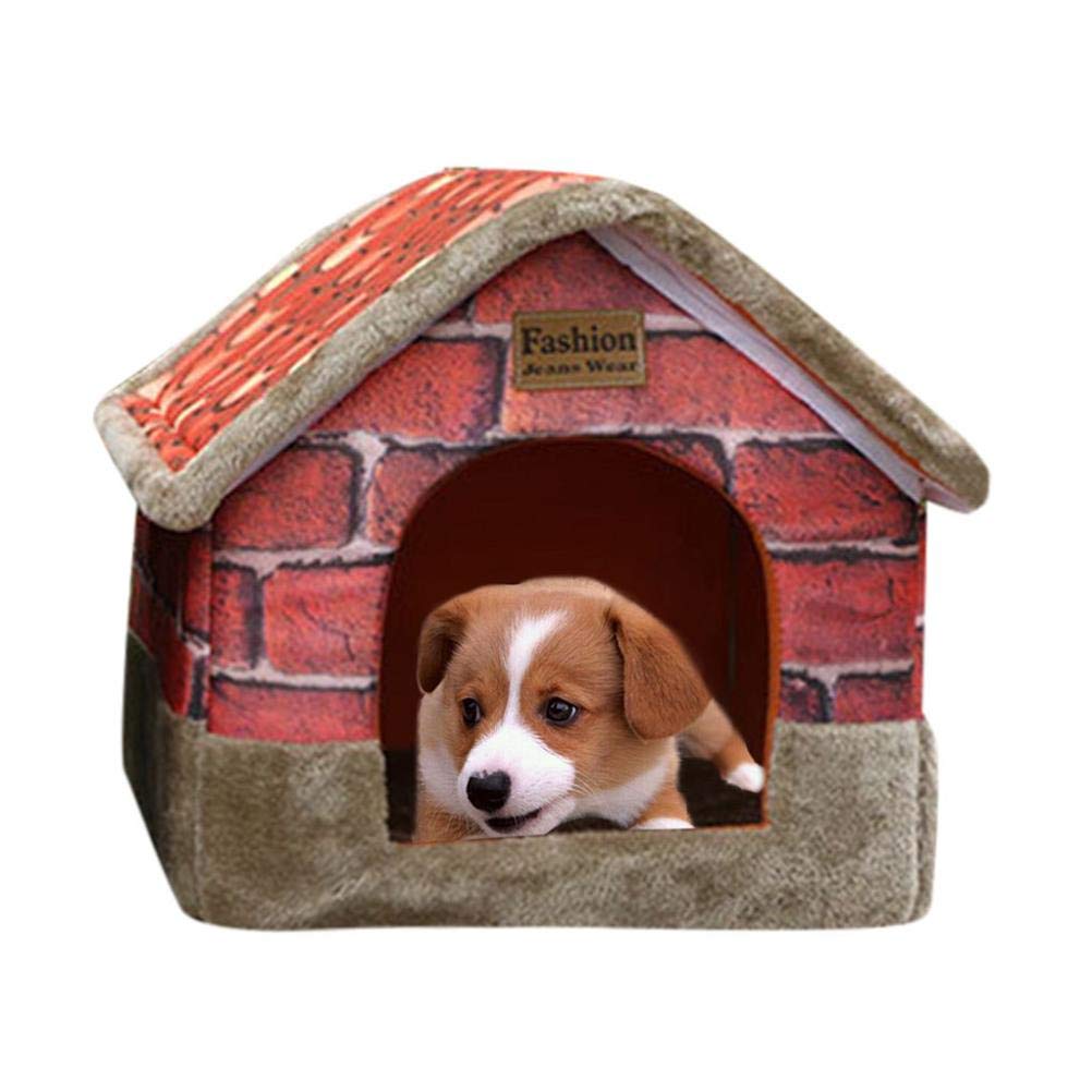 Guesthome High Quality Vintage Brick Portable Indoor Pet Bed Retro
