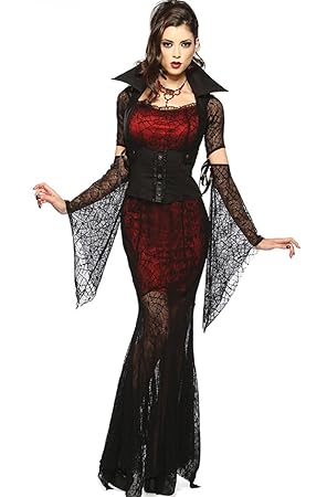 Travelday Frauen Vampirkönigin Batwing Ärmel Halloween Kostüm