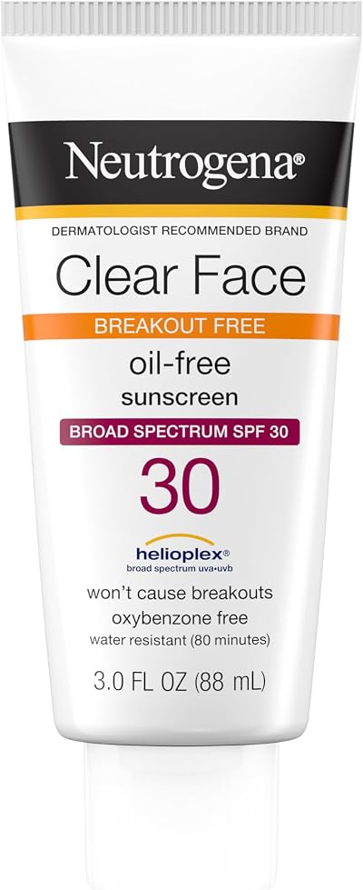 Neutrogena Clear Face Liquid Sunscreen SPF 30 Oily Acne-Prone Skin 89ml/3oz