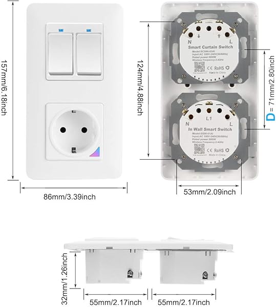 Interruptor de luz WiFi Alexa de TEEKAR con enchufe inteligente WiFi interruptor de botn fsico compatible con Alexa Google Home y Smart Life