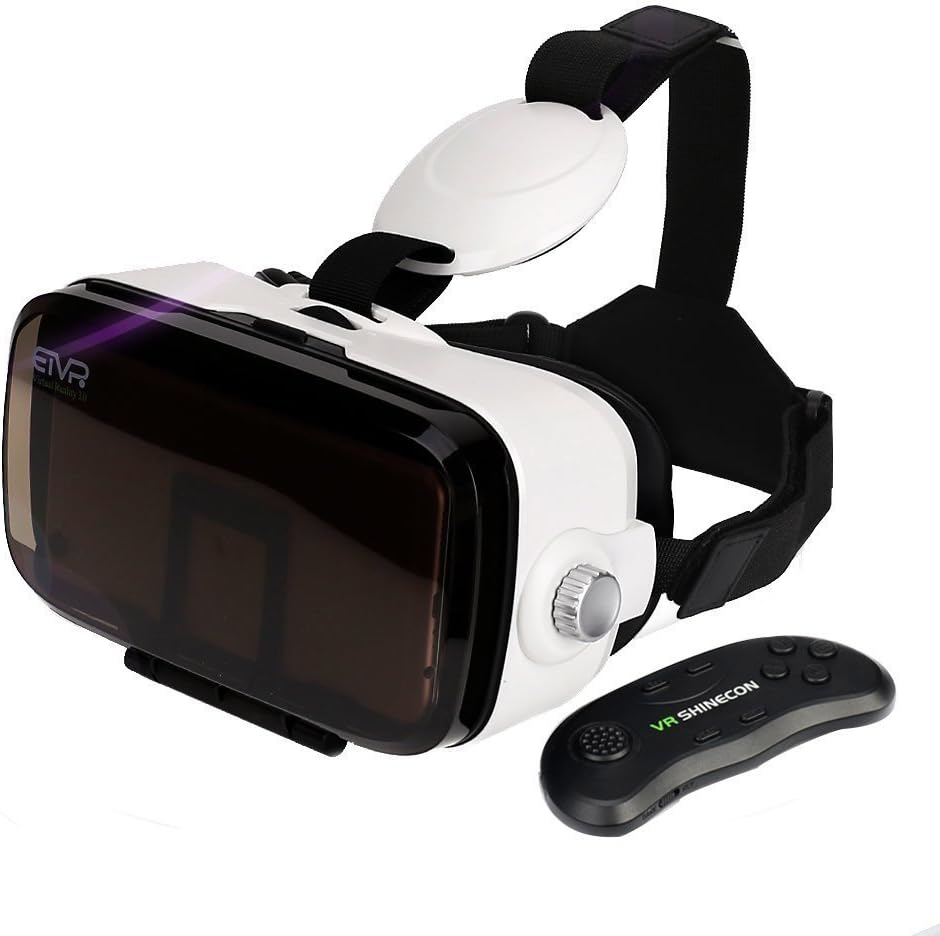 ETVR 3D VR Headset with Bluetooth Remote Controller - More Lighter More Comfortable Virtual Reality Headset VR Goggles Fit for 4.7"-6.2" Larger Screen iPhone & Android Phones Within 4.7"-6.2"