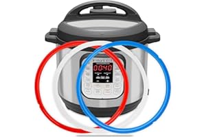 Silicone Sealing Ring for Instant Pot Replacement Gasket for 6 Qt Pressure Cooker, Savory Blue & Sweet Red & Transparent, Fit