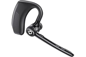 ZUKUMU Wireless Headset Bluetooth Earpiece with Dual Noise Canceling Microphone Hands Free Headphones Single Ear Earphone Over Ear Earbud for iPhone Samsung Android Cellphones TV PC Trucker Game Work Driving