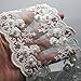 2 Yards 4-1/4 Inches White Cotton Floral Faux Pearls Embroidered Lace Trims Fabric DIY Craft Supply